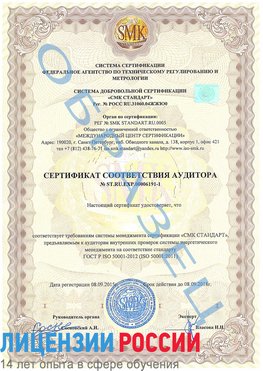 Образец сертификата соответствия аудитора №ST.RU.EXP.00006191-1 Дербент Сертификат ISO 50001